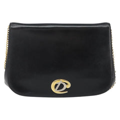 Christian Dior Vintage Chain Flap Shoulder Bag Leather