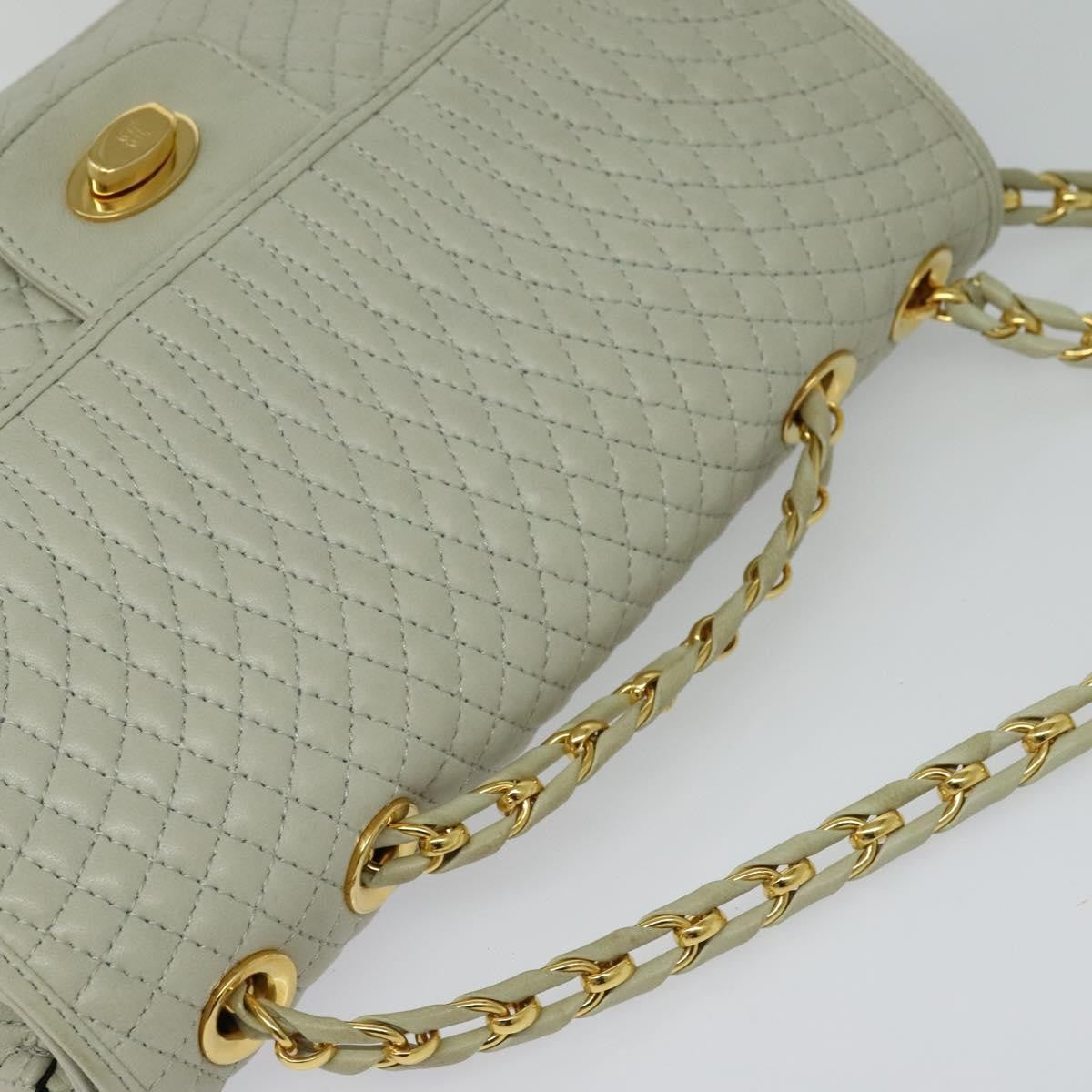 Bally Vintage Chain Shoulder Bag Quilted Leather