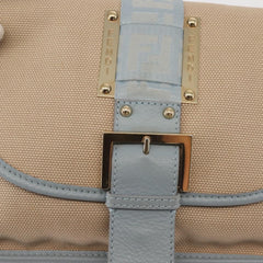 Fendi Logo Flap Shoulder Bag Canvas