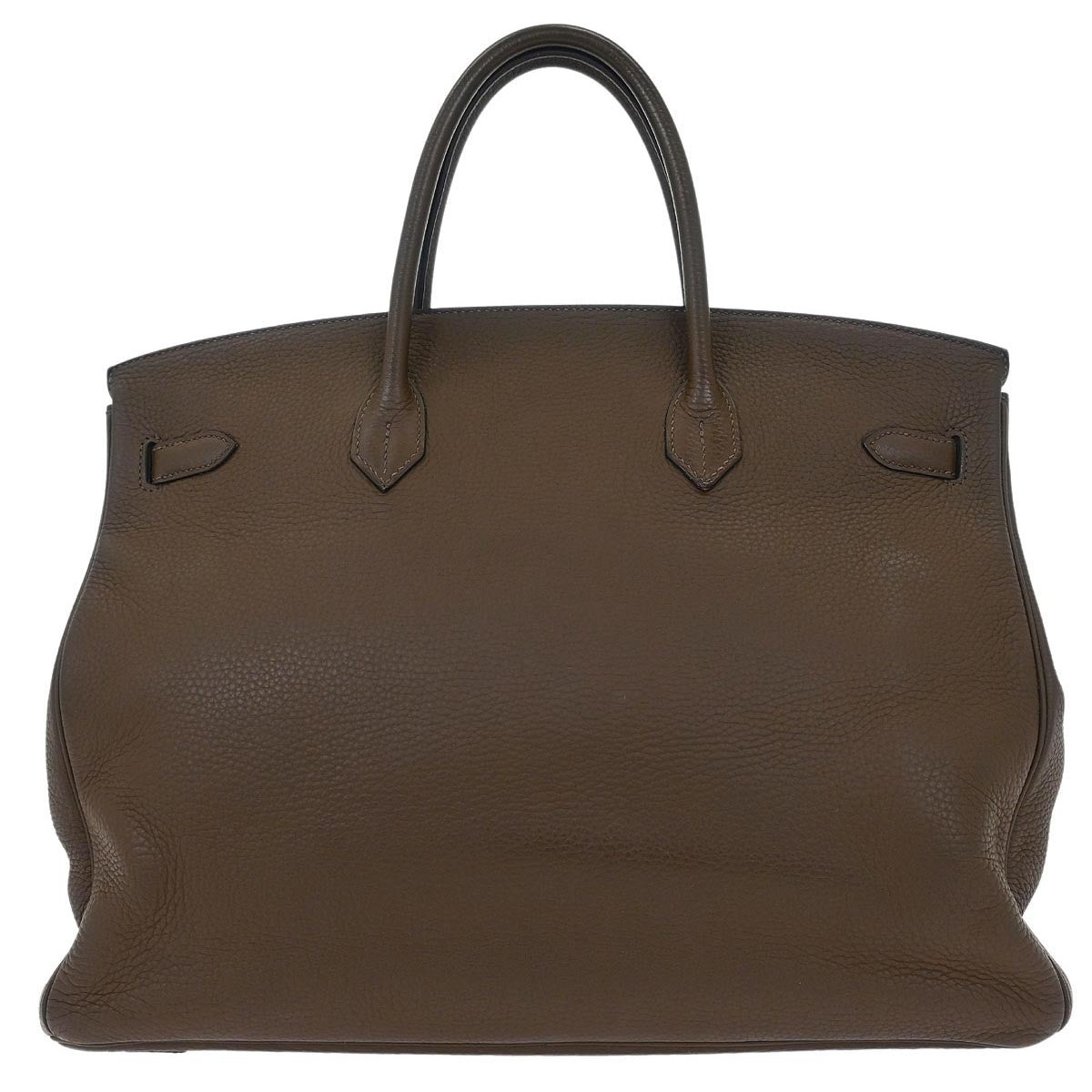 Hermes Birkin Handbag Grey Clemence with Palladium Hardware