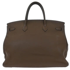 Hermes Birkin Handbag Grey Clemence with Palladium Hardware