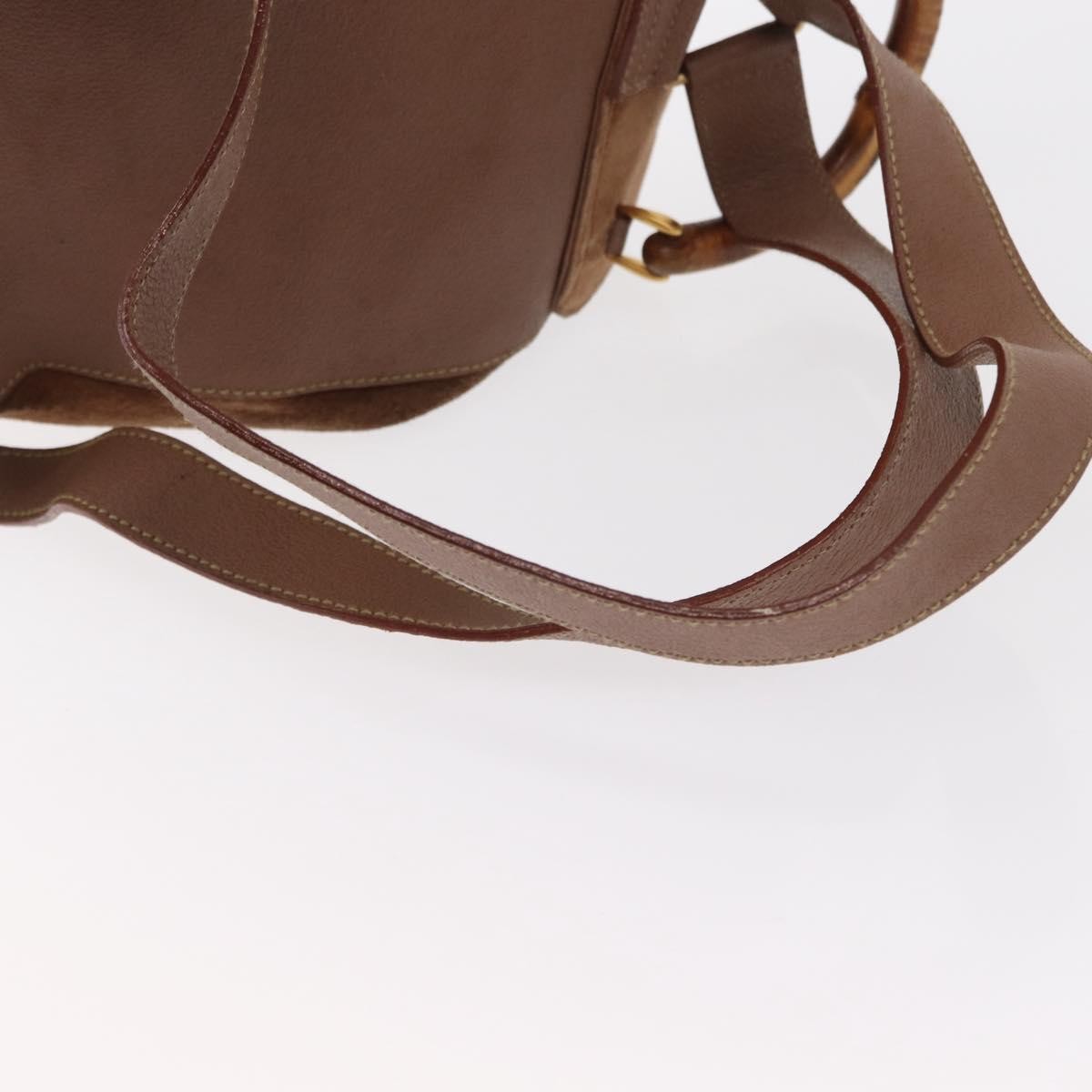 Gucci Vintage Bamboo Backpack Suede