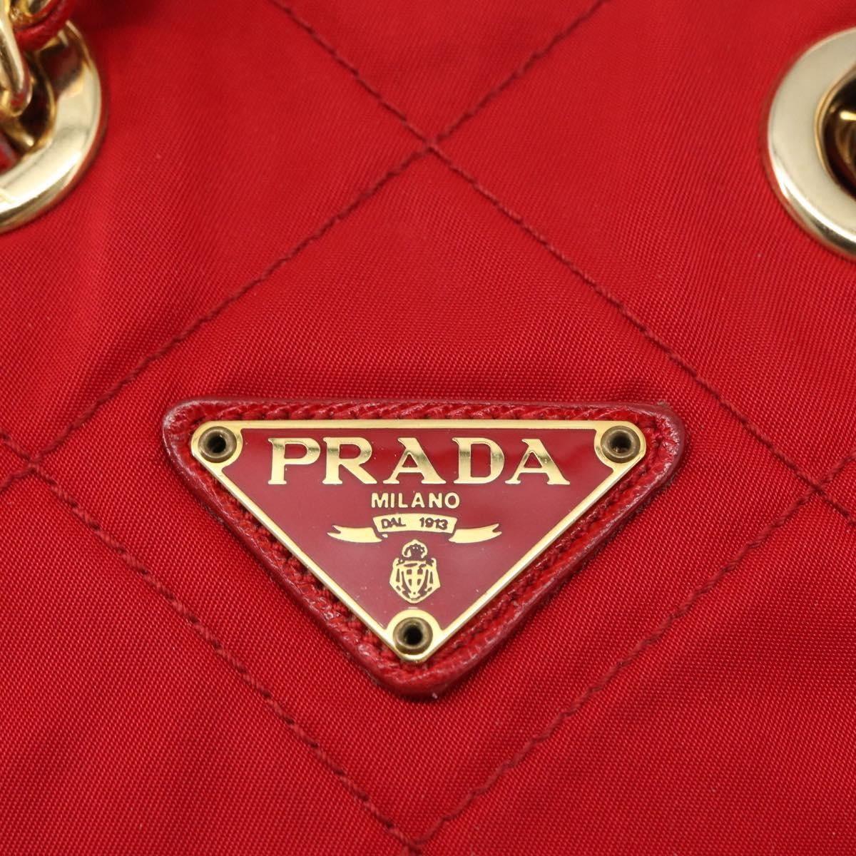 Prada Chain Shoulder Bag Quilted Tessuto