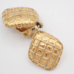 Chanel CC Rhombus Clip-On Earrings Metal