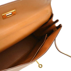 Hermes Kelly Handbag Brown Chamonix with Gold Hardware