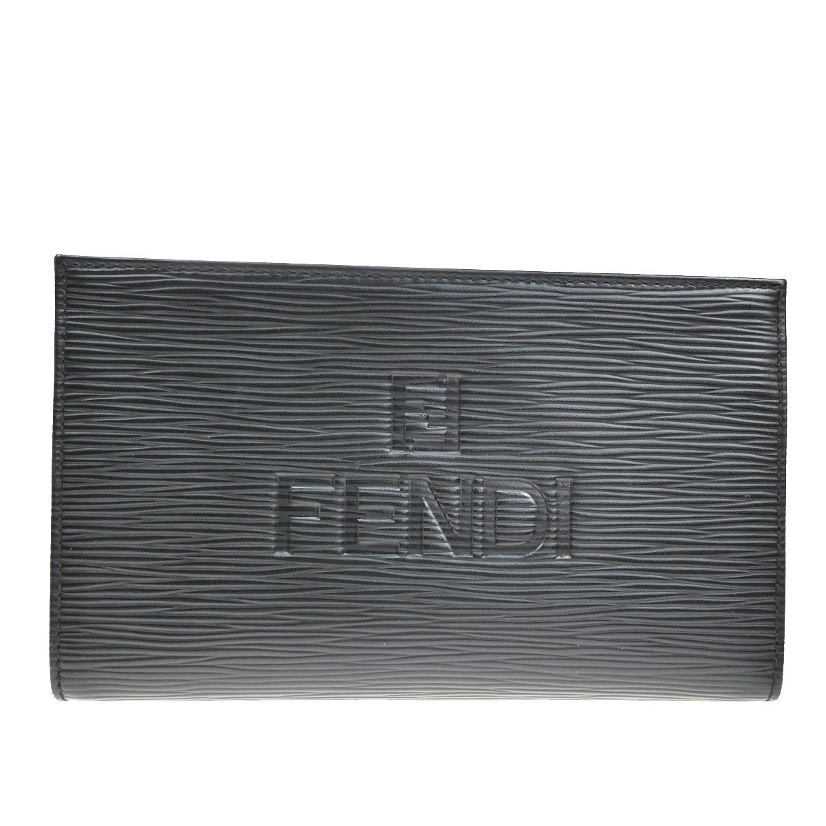 Fendi FENDI Logo Clutch Leather