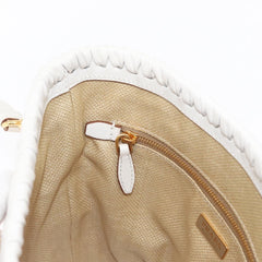 Prada Bucket Bag Woven Raffia with Leather