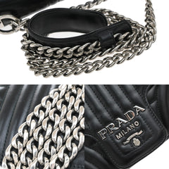 Prada Chain Flap Shoulder Bag Diagramme Quilted Leather