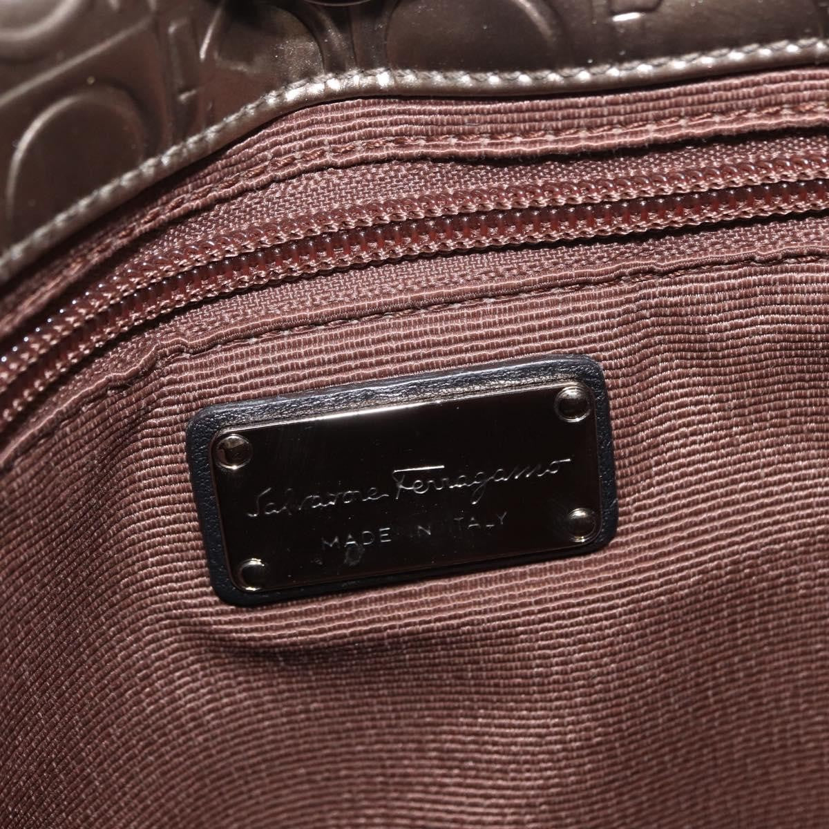 Salvatore Ferragamo Gancini Shoulder Bag Patent Leather