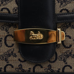 Celine C Sulky Shoulder bag Canvas and Leather