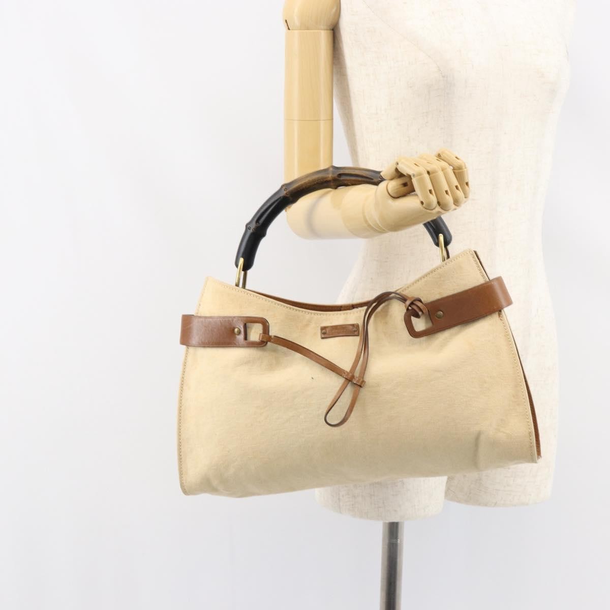 Gucci Vintage Bamboo Handle Bag Canvas