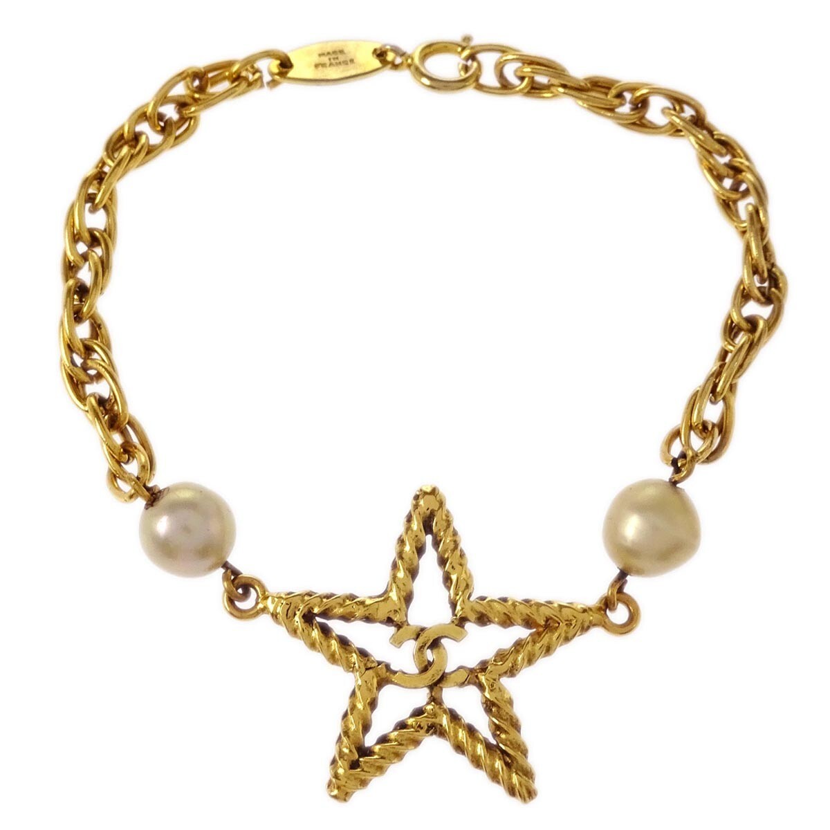 Chanel CC Star Bracelet Metal with Crystals and Faux Pearl