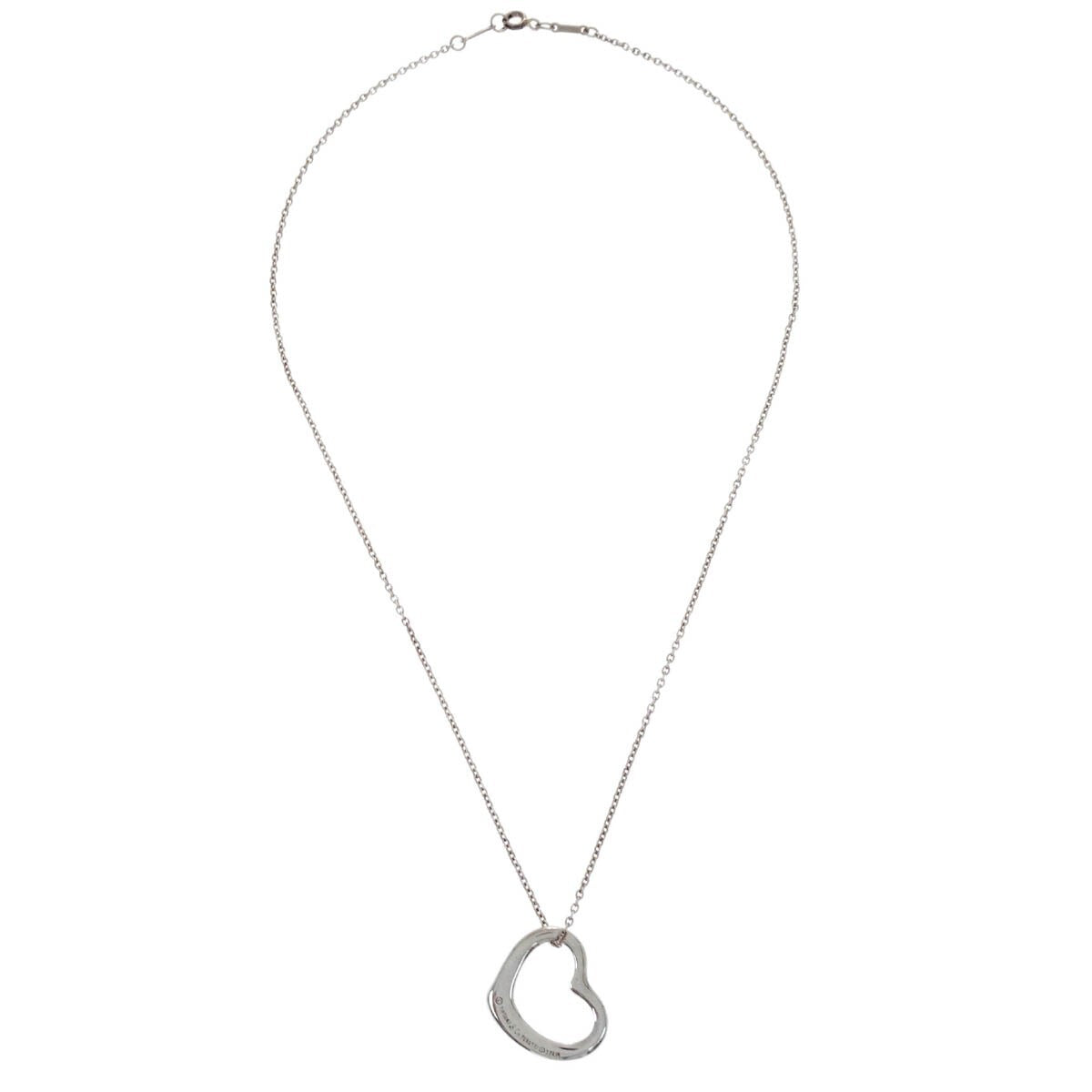 Tiffany & Co. Elsa Peretti Open Heart Pendant Necklace Sterling Silver