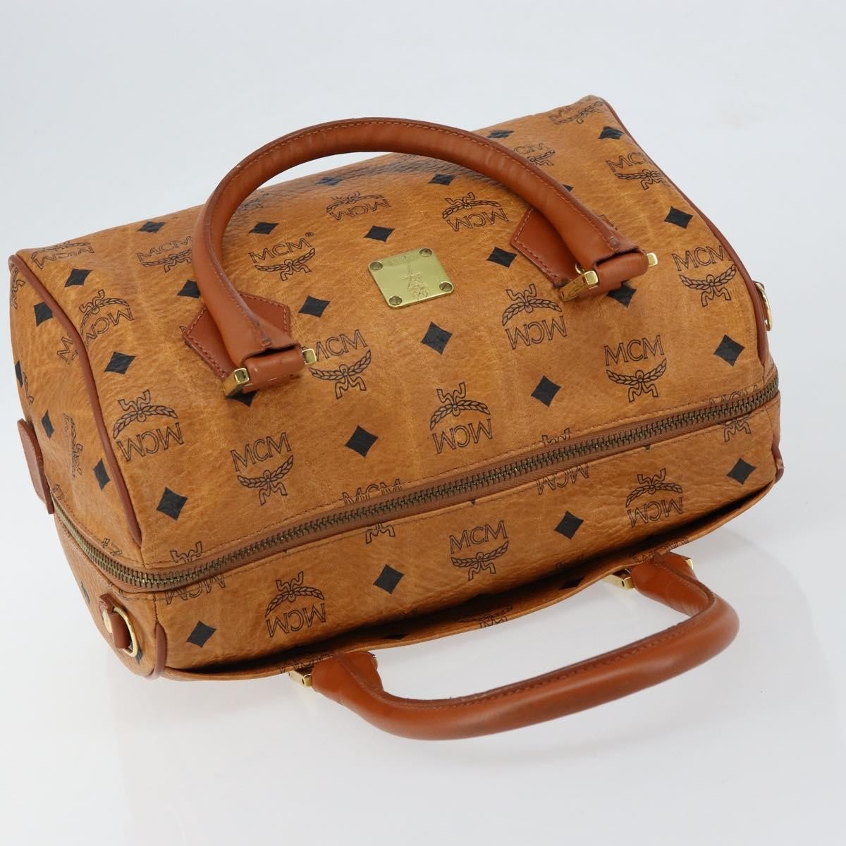 MCM Visetos Handbag Canvas and Leather