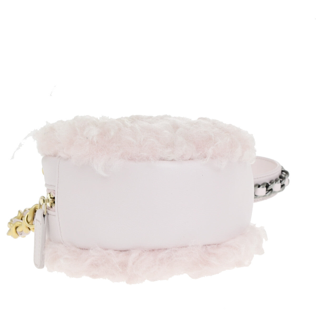 Chanel 19 Round Clutch with Chain Quilted Shearling