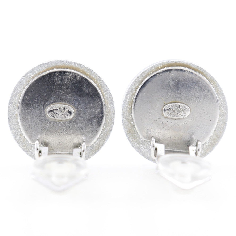Chanel CC Round Clip-On Earrings Glitter Resin