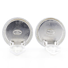 Chanel CC Round Clip-On Earrings Glitter Resin