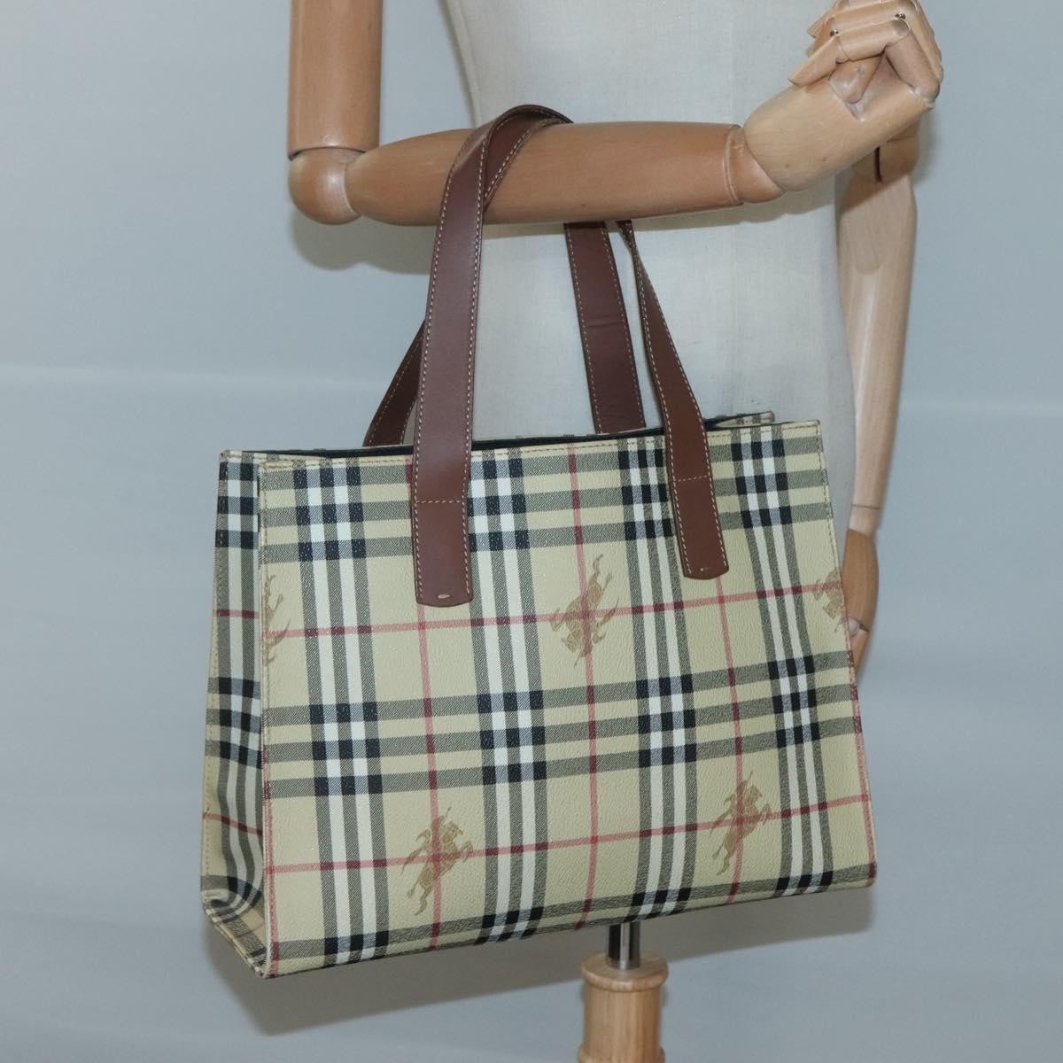 Burberry Top Handle Tote Haymarket Coated Canvas