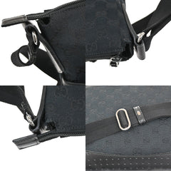 Gucci Zip Messenger Bag GG Canvas with Perforated Leather