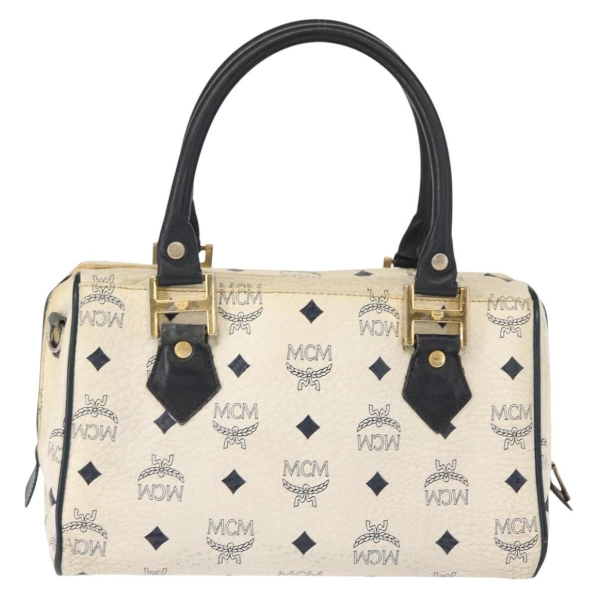MCM Visetos Handbag Canvas and Leather