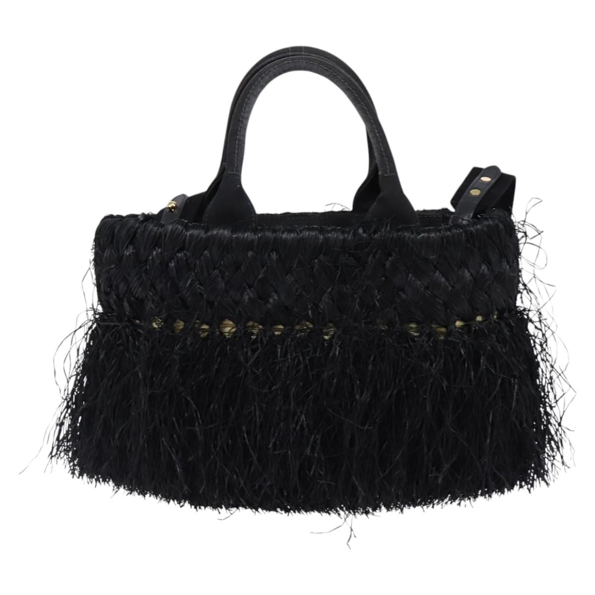 Prada Fringe Wicker Tote Woven Straw