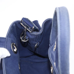 Prada Canapa Convertible Tote Grommet Embellished Canvas