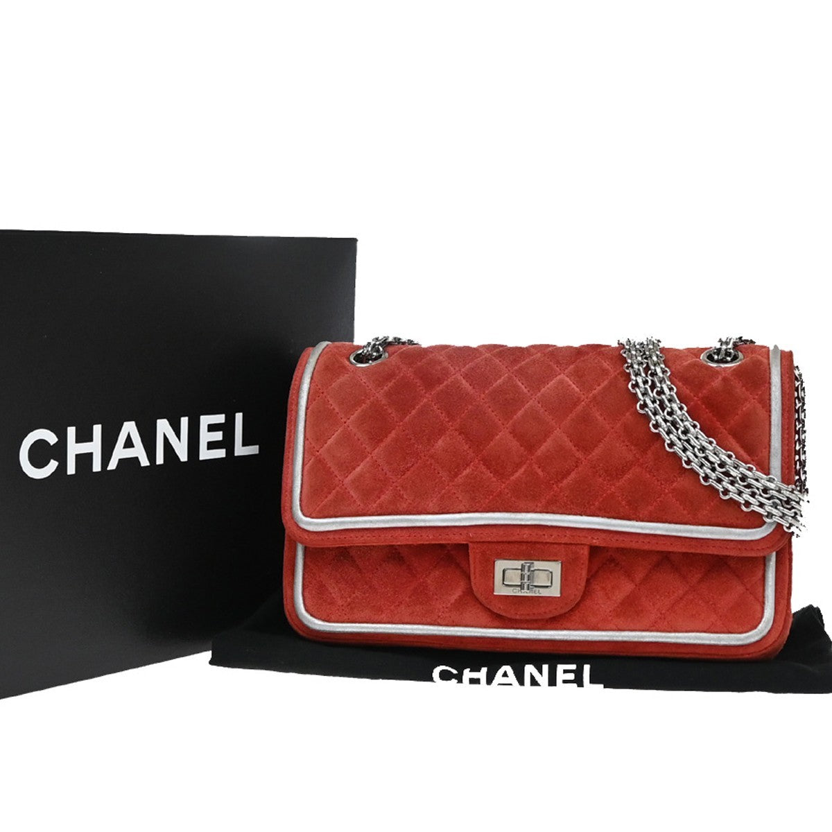Chanel Reissue 2.55 Flap Bag Quilted Suede with Metallic Calfskin