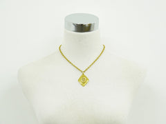 Chanel Vintage CC Pendent Necklace Plated Metal