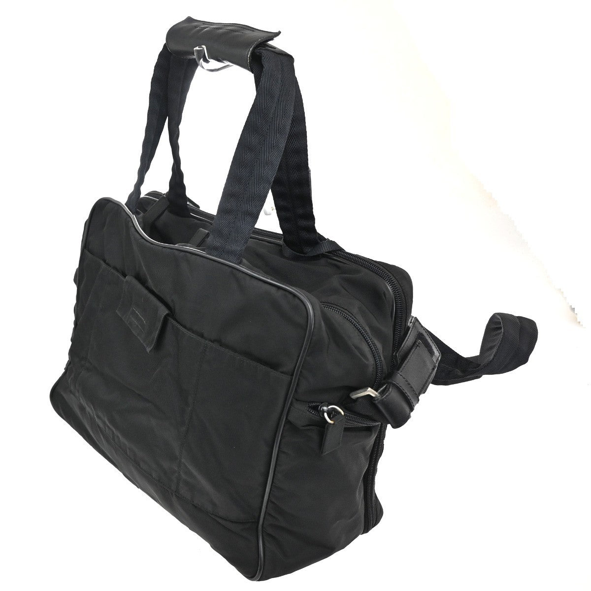 Prada Expandable Front Zip Boston Bag Tessuto