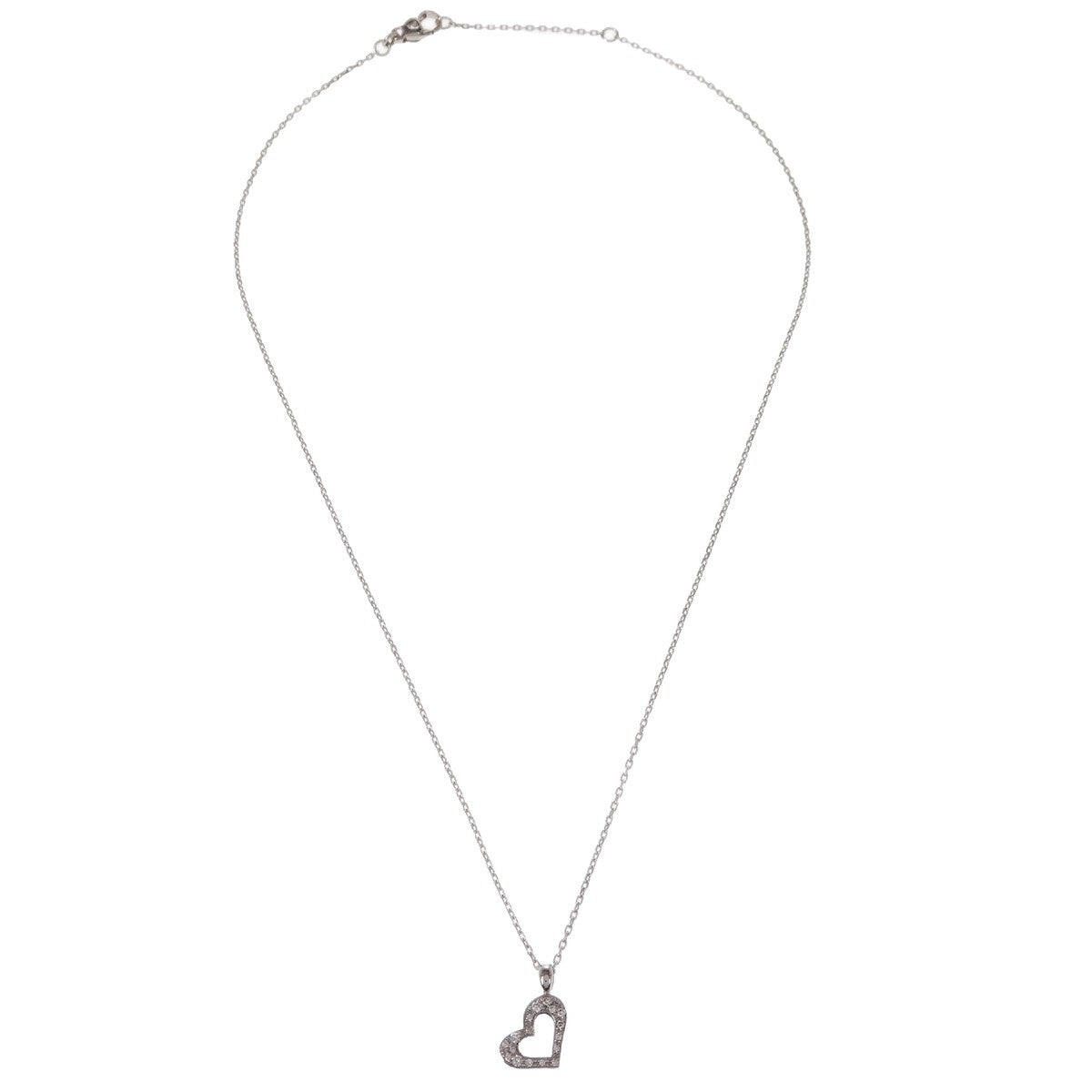 Piaget Limelight Hearts Pendant Necklace 18K White Gold with Pave Diamonds