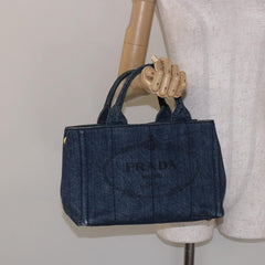 Prada Canapa Convertible Tote Denim