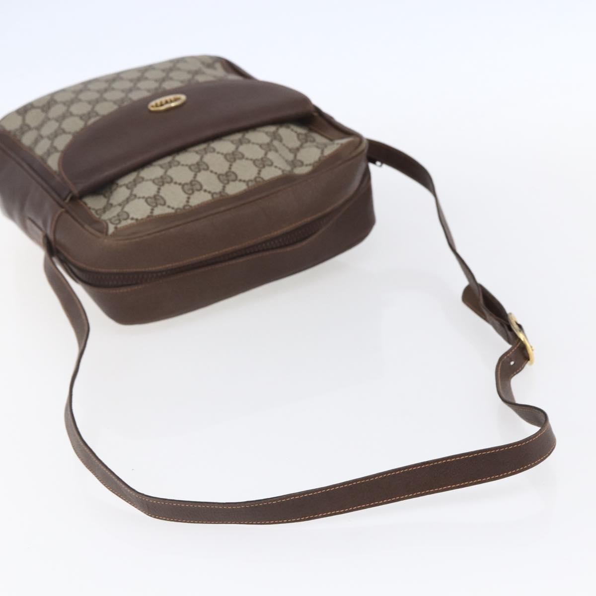 Gucci Front Pocket Messenger Bag GG Canvas with Leather