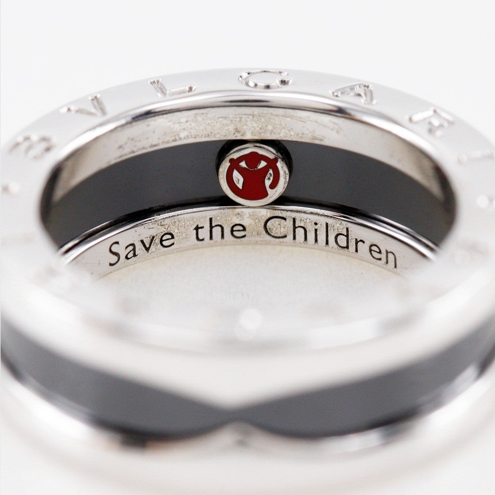 Bvlgari Save the Children One Band Ring Sterling Silver and Ceramic