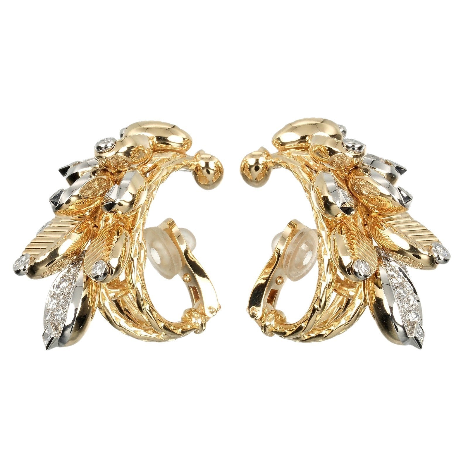 Cartier Grain de Cafe Earring Gold and Platinum