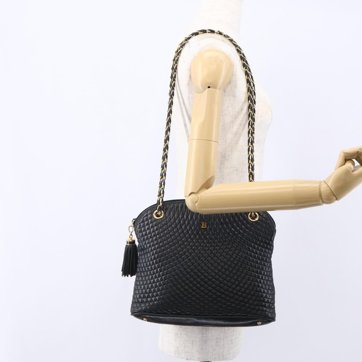 Bally Vintage Chain Shoulder Bag Quilted Leather