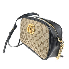 Gucci GG Marmont Shoulder Bag Diagonal Quilted GG Canvas with Leather