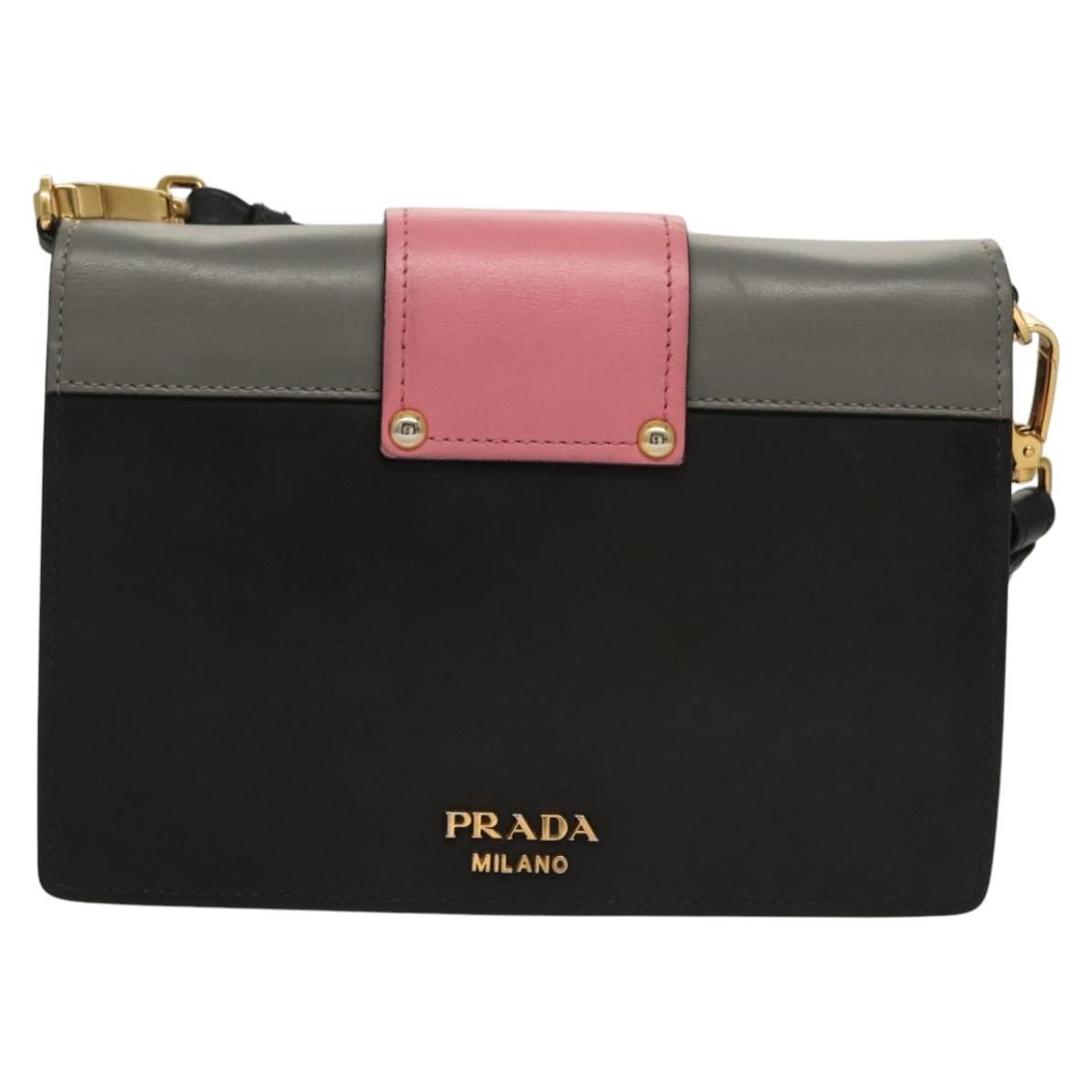 Prada Metal Ribbon Shoulder Bag City Calfskin