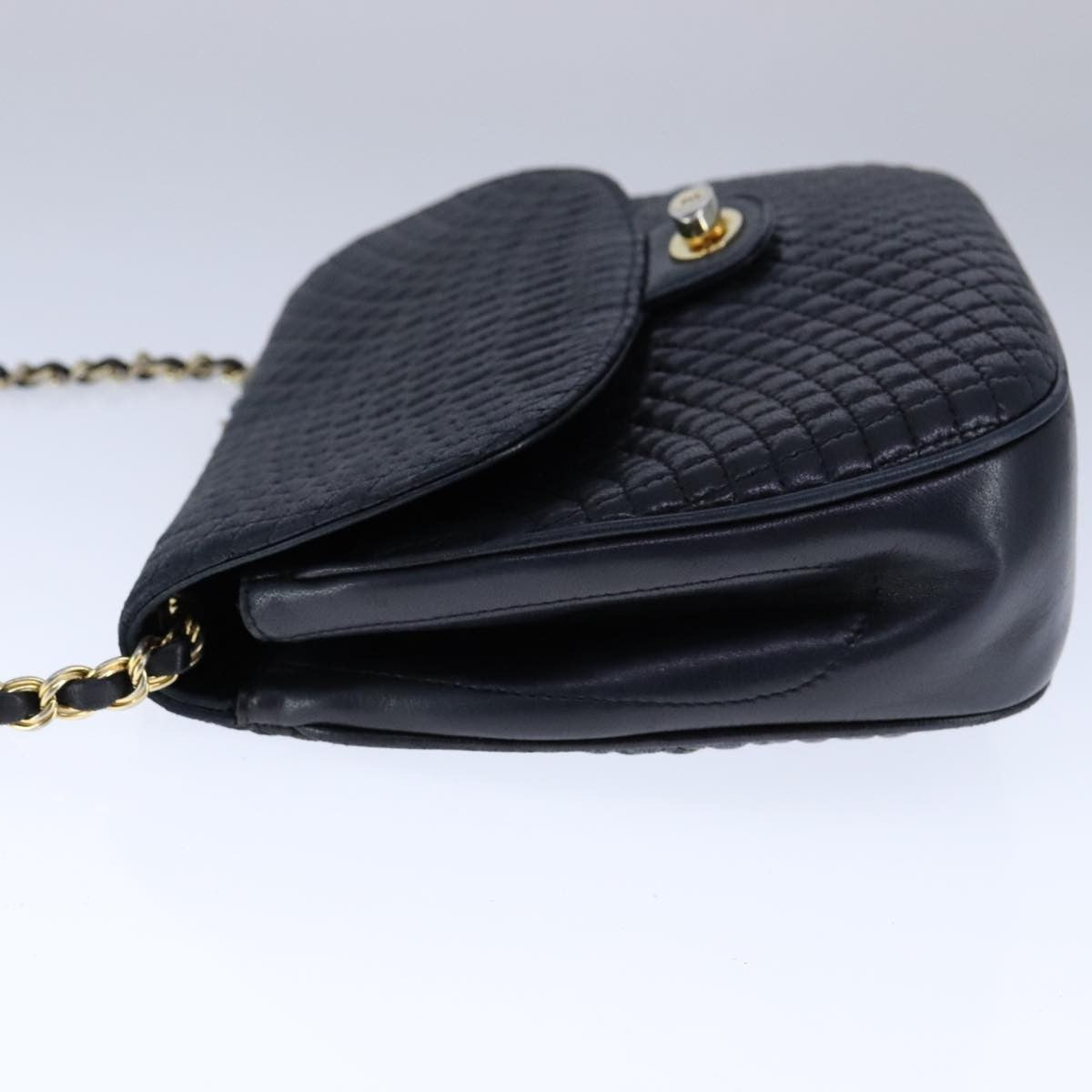 Bally Vintage Chain Shoulder Bag Quilted Leather