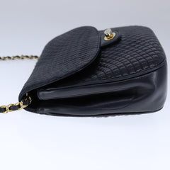 Bally Vintage Chain Shoulder Bag Quilted Leather