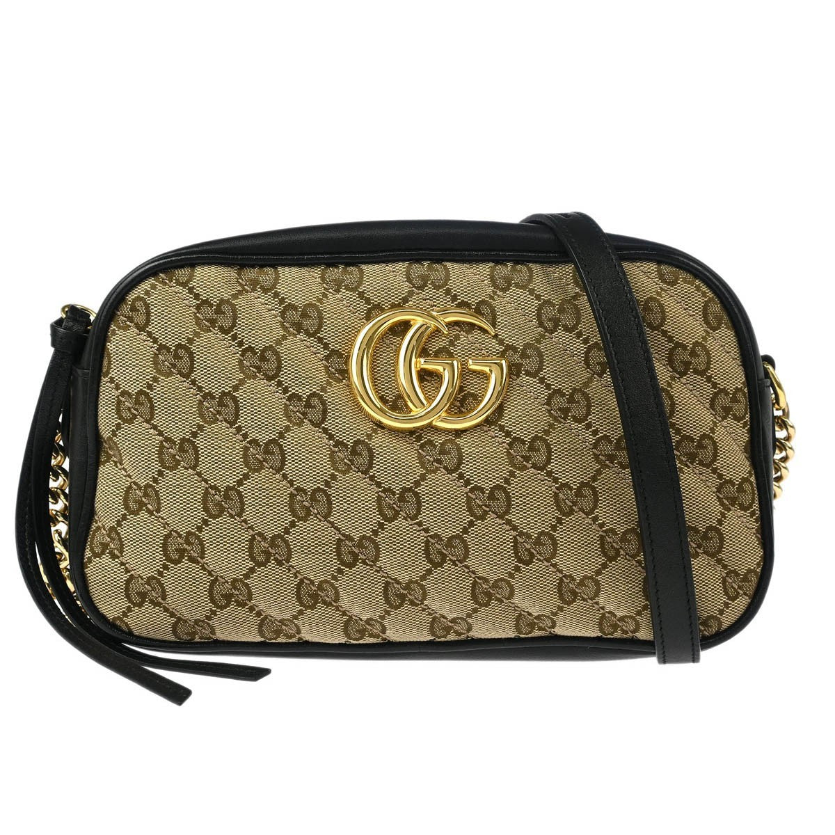 Gucci GG Marmont Shoulder Bag Diagonal Quilted GG Canvas with Leather