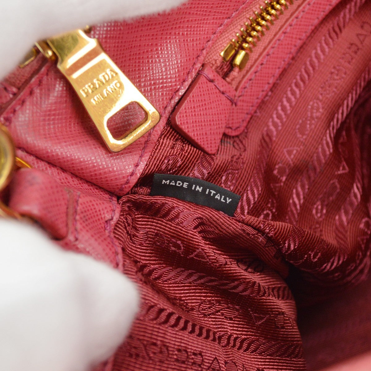 Prada Double Zip Lux Tote Saffiano Leather