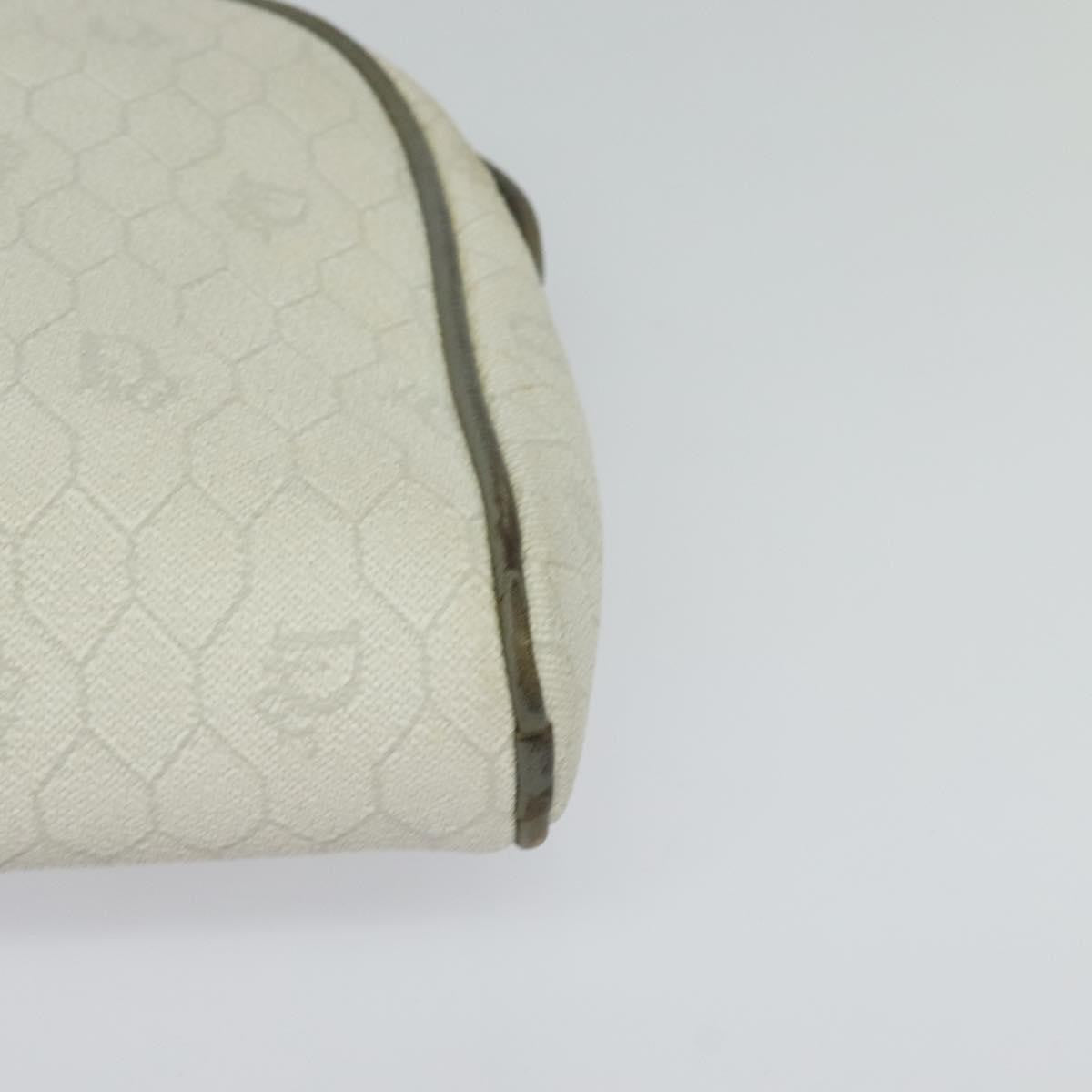 Christian Dior Vintage Honeycomb Zip Pouch Coated Canvas