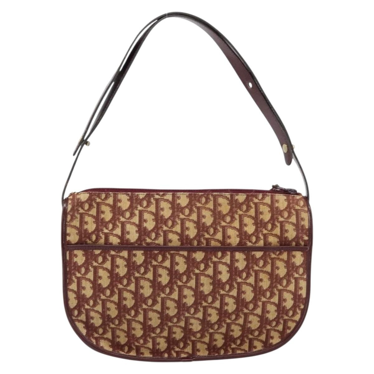 Christian Dior Vintage Trotter Shoulder Bag Canvas