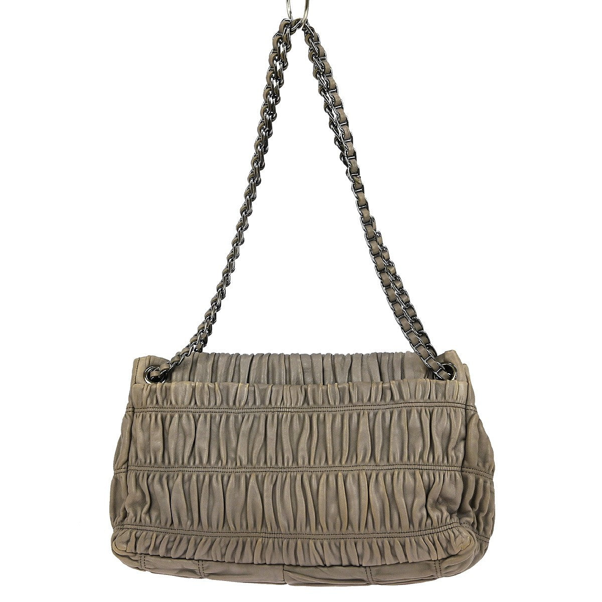Prada Gaufre Chain Flap Shoulder Bag Nappa Leather