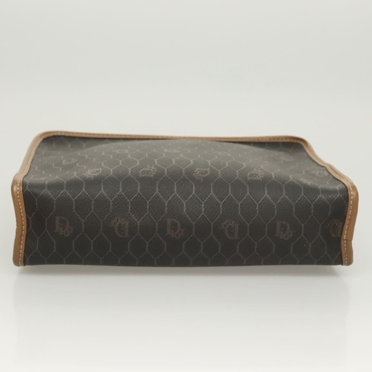 Christian Dior Vintage Honeycomb Zip Pouch Coated Canvas