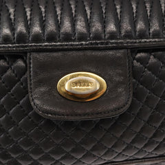 Bally Vintage Chain Shoulder Bag Quilted Leather