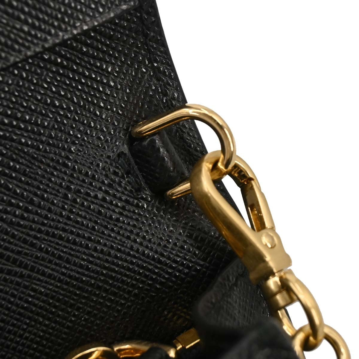 Prada Wristlet Wallet on Chain Saffiano Leather