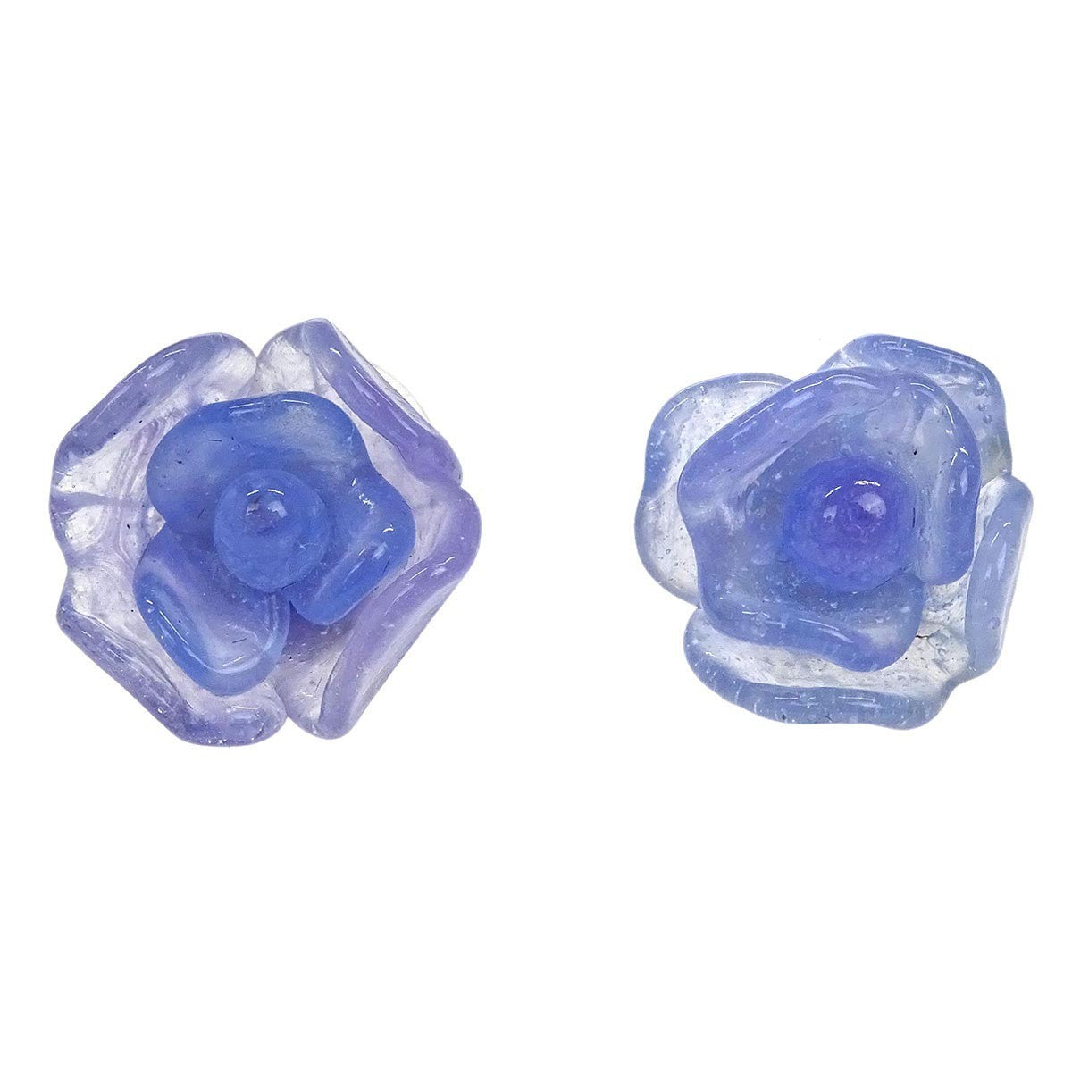 Chanel Vintage CC Camellia Clip-On Earrings Resin