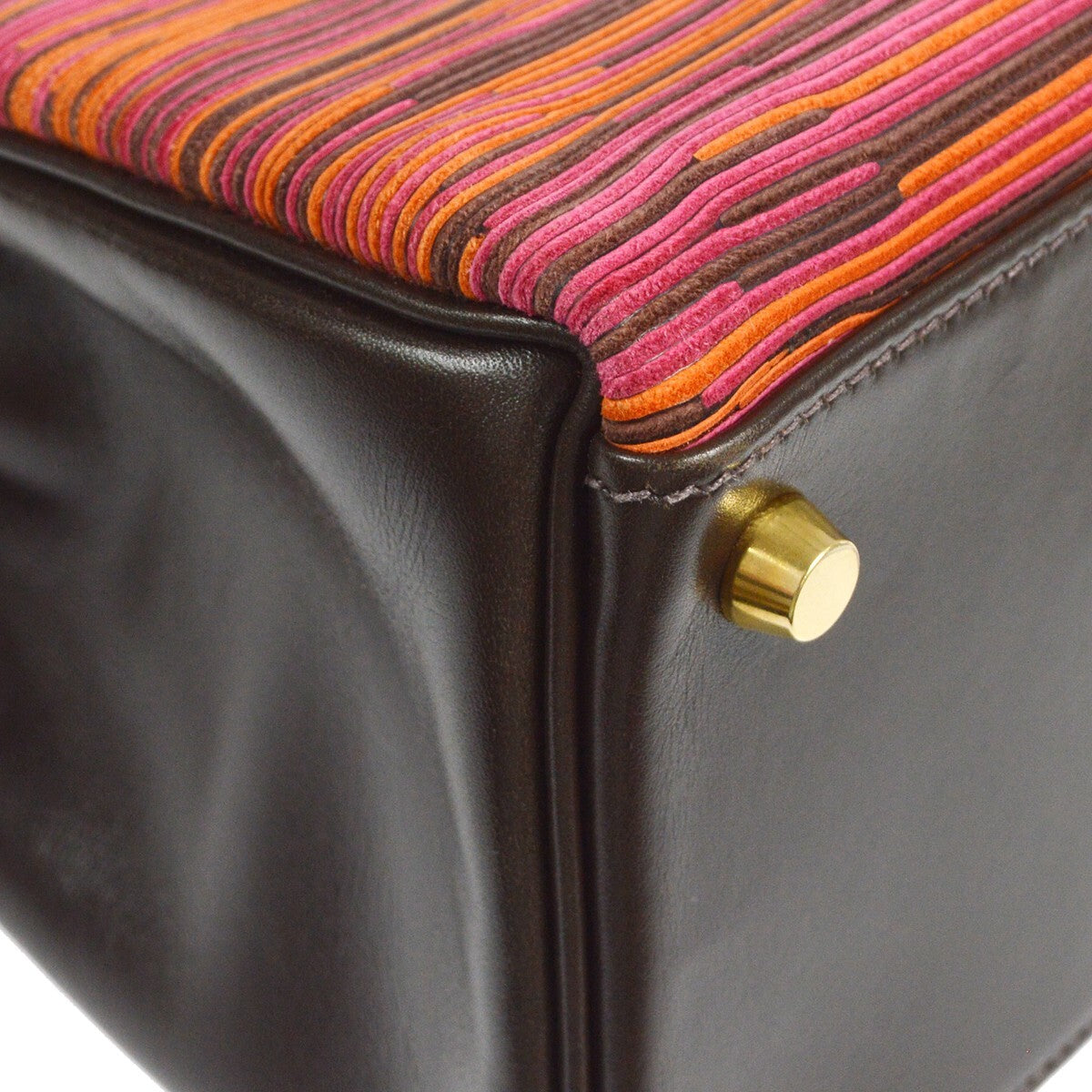 Hermes Kelly Handbag Vibrato and Box Calf with Gold Hardware