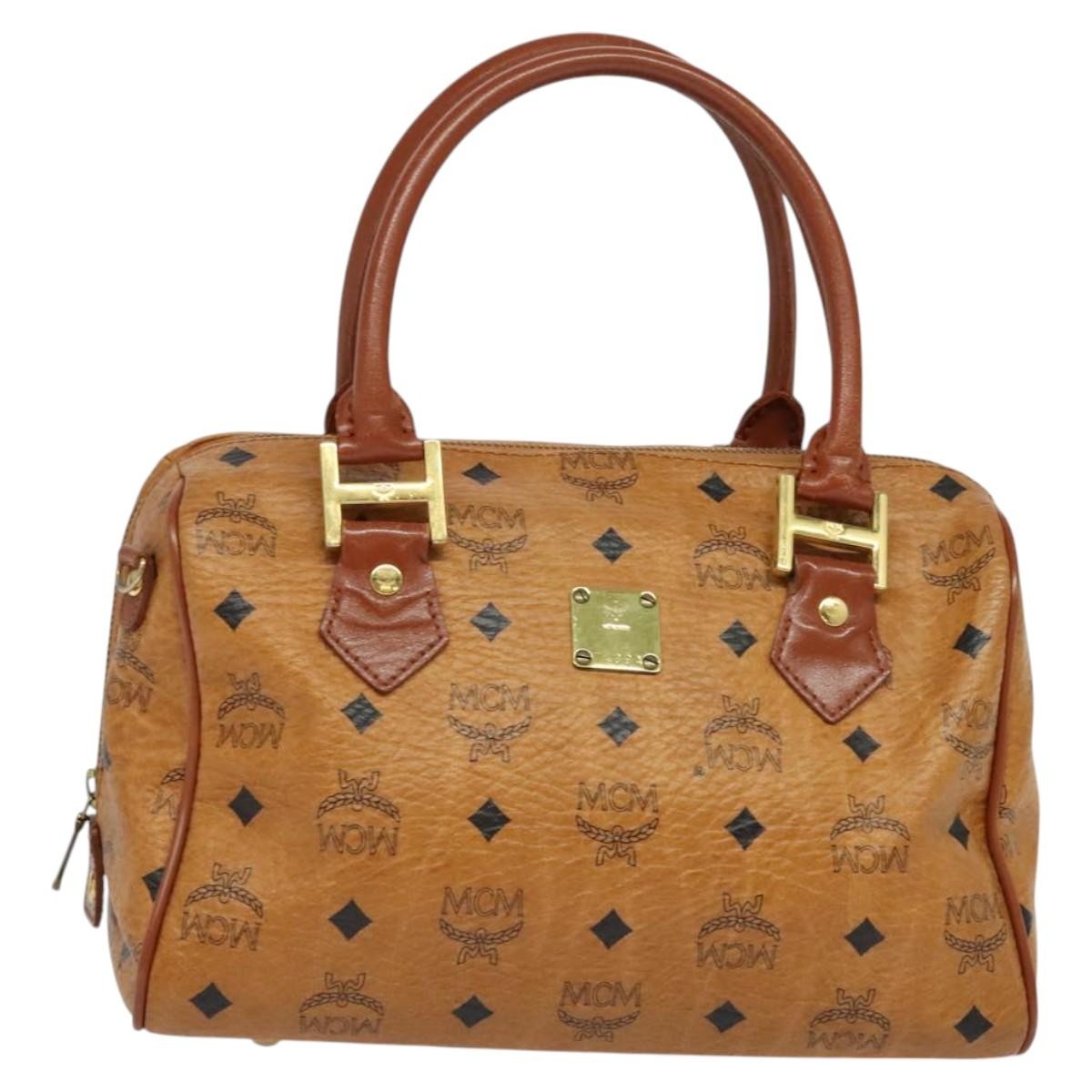 MCM Visetos Handbag Canvas and Leather
